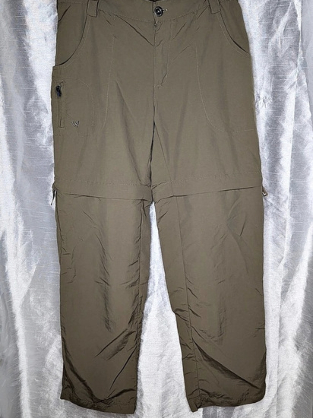 White Sierra Women's Tan 100% Nylon Convertible Zip-Off Hiking Pants Size S